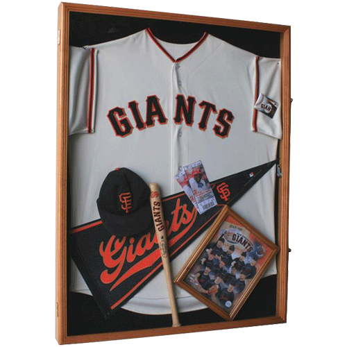 Jersey Frame Shadow Box Display Case Wall Frame UV Protection Oak Finished brand 
