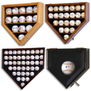 Home Plate Shaped Baseball Display Case Varieties