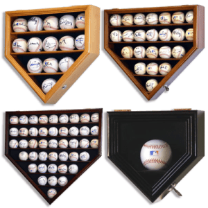 Home Plate Shaped Baseball Display Cases