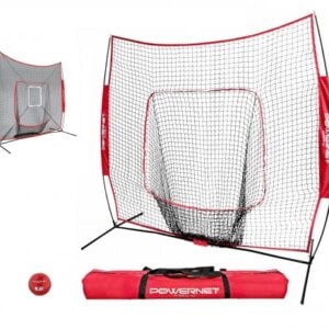 PowerNet DLX Baseball Net 7x7 - Red
