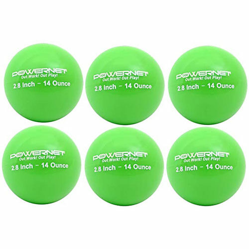 PowerNet 2.8" Weighted Balls - 2.8" 14 Oz Green 6 pack